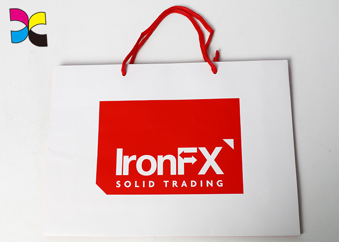 CMYK Color Offset Printing Custom Paper Bags , Promotional Paper Carrier Bags