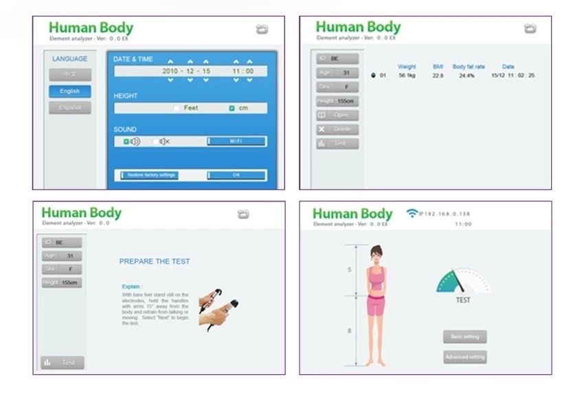 250kg Bia Bioelectrical Impedance Analysis Scale Fat Nutritional Assessment