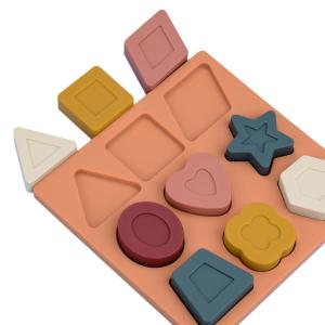 China Silicone Puzzle BPA Free Eco Friendly Silicone Toy Shape Geometric Stacking Toys factory