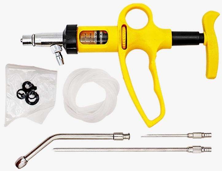 Continuous Veterinary Cattle Vaccine Syringes Medicine Injection Gun