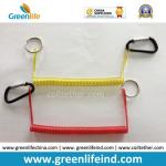 Colored Carabiner Ends Clear Reinforced Coil Lanyard