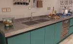 Pine Green Single-Line Kitchen Cabinet A Perfect Blend Of Minimalist Design And