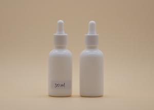 China Lightweight 50ml Glass Dropper Bottles Aluminum Dropper White Color factory