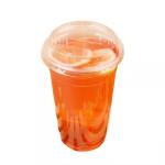 PET Smoothie Plastic Cups Dome Lids 500ml 16 Oz Disposable
