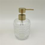 Dimond Ribbed Glass Bathroom Accessories Set With Clear Color Gold Parts