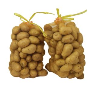 China Stocked Fruit Packaging Sack 35*45cm Monofilament Garlic Mesh Bag with Drawstring factory