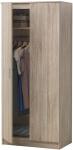 Custom 2 Door Natural Wood Armoire Wardrobe For Clothes Big Storage Space