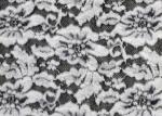 White Flower Brushed Lace Stretchable , Rayon Nylon Spandex Fabric CY-LQ0003