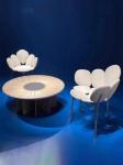Nordic Hotel Restaurant Furniture Dining Room Petal Shaped Stainless Steel