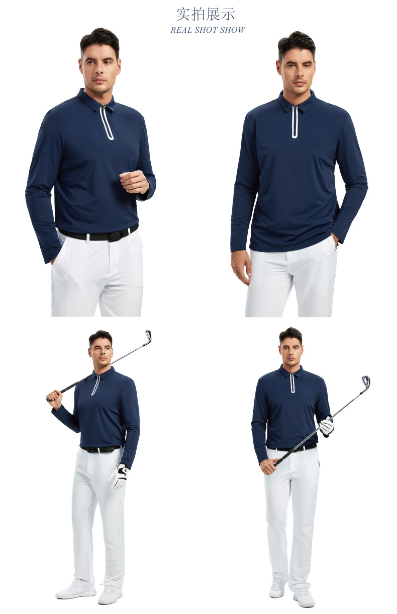 Moisture Wicking Dry Fit Long Sleeve Customize Streetwear Half Zip Up Neck Golf Shirt