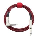 Angle To Straight Electric Guitar Cable 10FT/30FT Black Braided 6.35mm 1/4 Inch