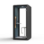 Acoustic Soundproof Office Pod Black Red Private Space Modular Structure