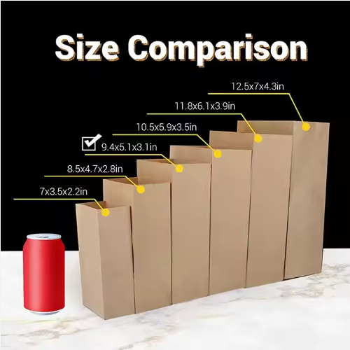 Reusable Kraft Paper Bag Custom Size Recycled Paper Shopping Bags