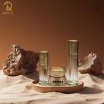 Hot Sale 50g 40ml 100ml Gold-plated Gradient Glass Packaging Cream Jar Lotion