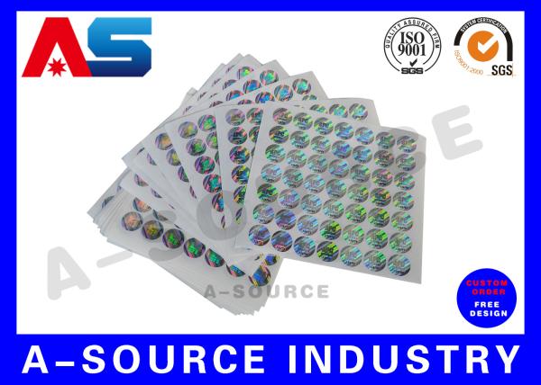 Silver Background Custom Holographic Stickers Security Printing For Pharmaceutic