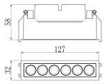 6W12W24W GS2230N6ML series hotel villa mini recessed linear downlight trim