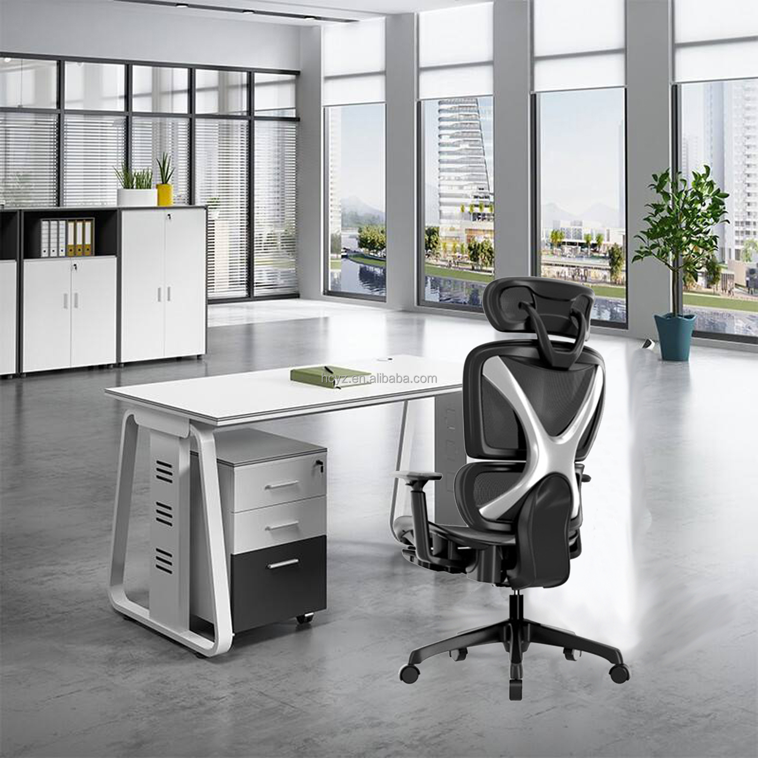 Office Mesh Fabric Executive Chair with Ergonomic Design and Revolving Function
