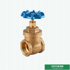 China 200 WOG 11/4 Inch Blue Cast Iron Handle Customized BSPT Heavier Style Brass Gate Valve factory