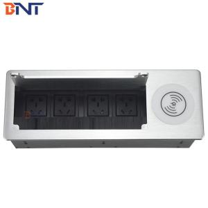China Office Furniture Brush Cover Desktop Socket Conference Room Table Power Outlets With Wireless Charger factory
