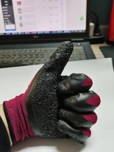 China Unisex EN388 4131 Labor Protection Latex Palm Coated Gloves 56 Grams factory