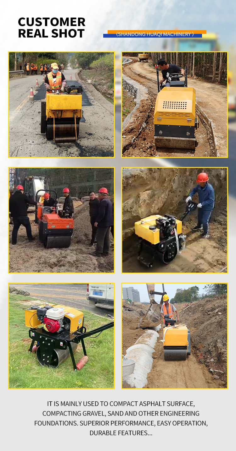 70Hz Excitation Frequency 1.5t Dual Wheel Fully Hydraulic European Standard Engine Road Roller