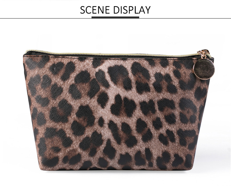 Multifunctional Leopard Print PU Makeup Travel Bag