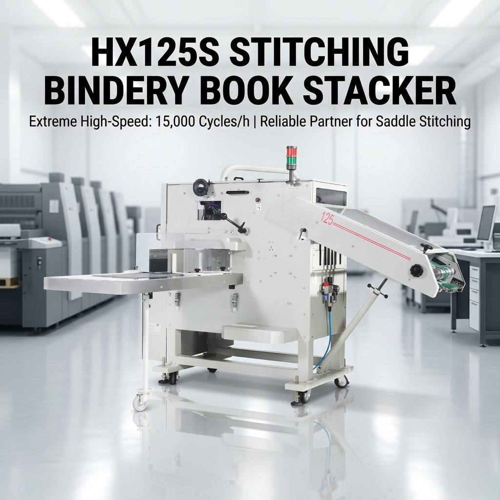 HX125S Book Stacker front view showing solid mechanical construction