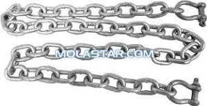 China Molastar Galvanized Welded Long Link Boat Anchor Chain Marine Anchors Chain For Ship factory