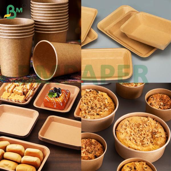  270g 300g Food Grade Brown Kraft Cup Stock Paper For Paper Tray