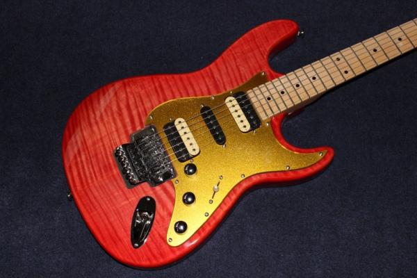 New Top quality , red Tiger Flame Electric Guitar Solid Basswood Body strato
