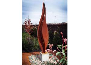 China Flower Corten Steel Rusty Garden Sculptures For Modern Decoration factory