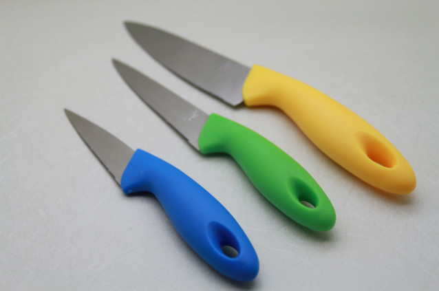 Colorful PP Handle Kitchenware Knife Set Of 3pieces For Kitchen Knife