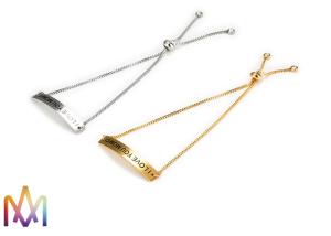 China 1mm Thickness Adjustable BoxChain Womens Engraved Bracelets factory