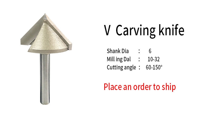 V Shaped Router Wood Cutter 45HRC Wood Milling Trim Chamfer Bit With Bearing