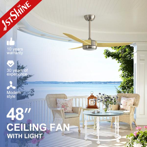 Plastic Blades LED Ceiling Fan with Light and Remote Pure Copper Motor Energy