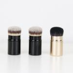 Mini Private Label Retractable Powder Brush Metal Handle Vegan Custom Cosmetic