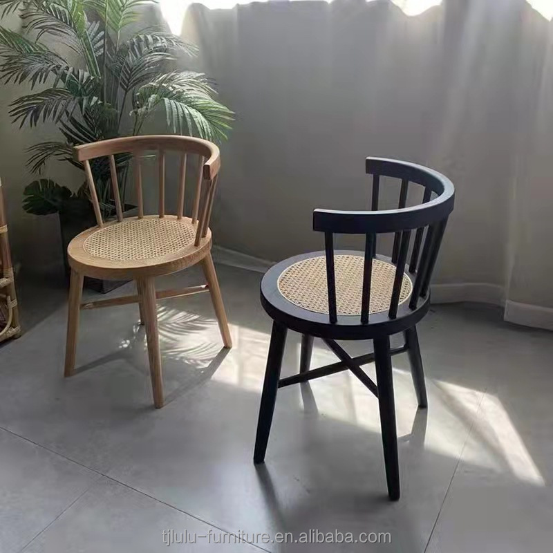 Customized Colors Customer Designs Acceptable Nordic Modern Rattan Chair Wooden Furniture