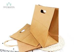 China Brown Kraft Paper Lunch Bags , Greaseproof Paper Food Bags Natural Look factory
