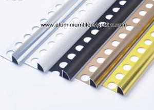 China 6mm / 8mm / 10mm / 12mm Quarter Round Aluminium Tile Edge Trim For Tile Walls factory