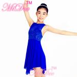 Modern Dance Costumes Sweet Heart Cut Bust Attached With Mesh Neck Tricorn Cut