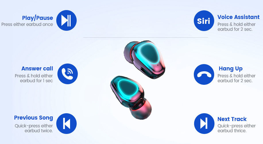 AVRCP Mini Bluetooth Earbuds HFP 50mAh Noise Reduction Earphone For Phone