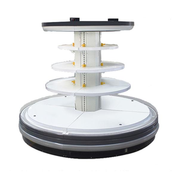 360-Degree Circular Display Island Cabinets For Chilled Beverages Fruits And