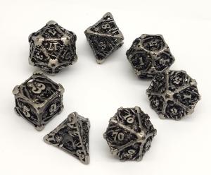 China Odorless Tabletop Black Polyhedral Dice , Lightweight Sharp Metal Dice factory
