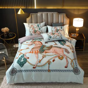 China Diagonal Pattern Designer Digital Printing 4 PCS Bedding Sets Color Fastness Grade 4 factory