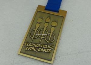 China Customized Gold 3D Marathon Medals , Die Casting Sport Medals , Ribbon Enamel Medals With Zinc Alloy factory