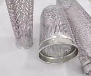 China 10 Micron 304 Stainless Steel Filter Tube Perforated Metal Cylinder factory