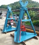 Jack Support Anti Twist Wire Rope Drum , Hydraulic Column Type Cable Reel Stand