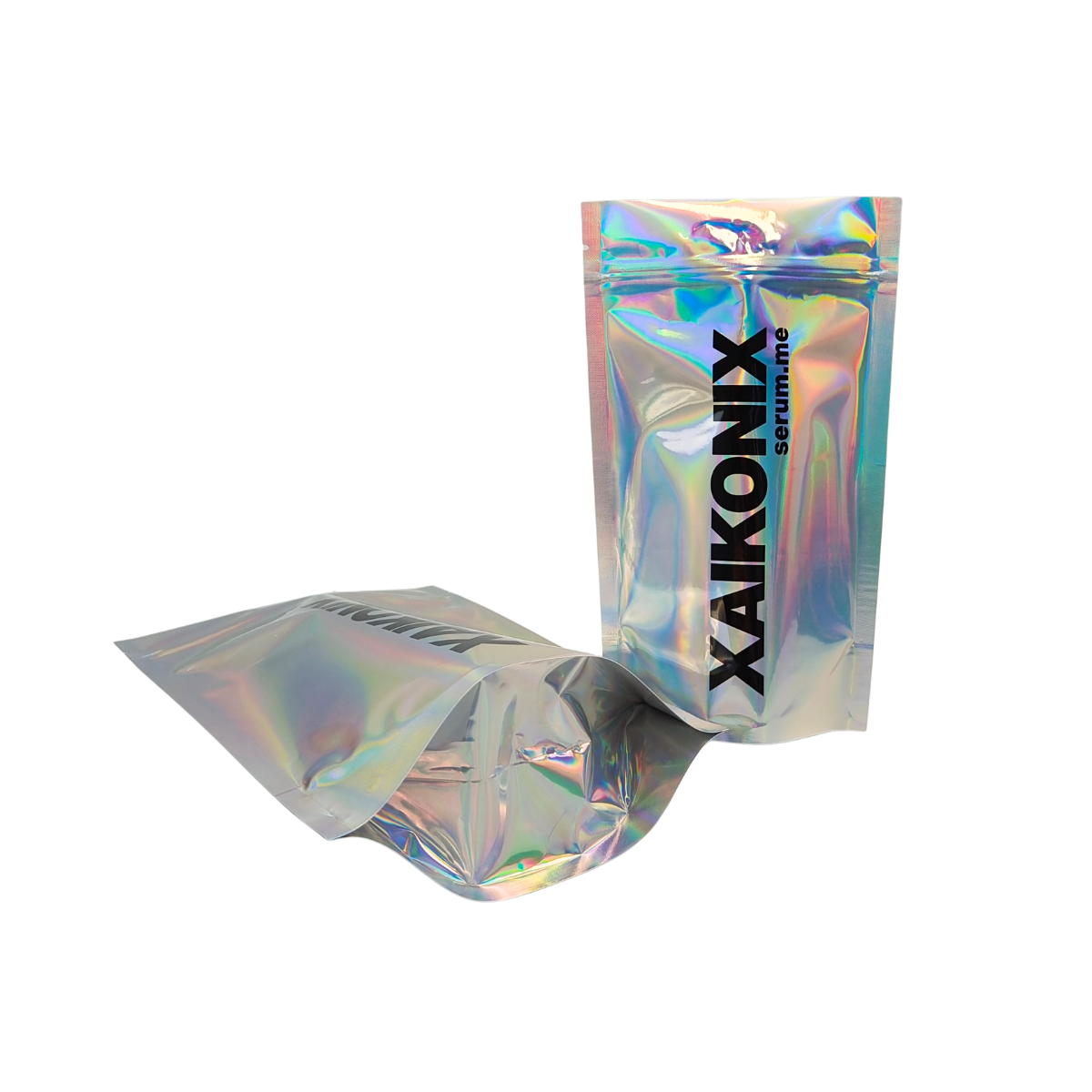 Customized Hologram Mylar Bags Resealable Smell Proof Holographic Plastic Zipper