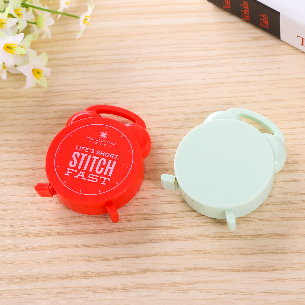 cartoon creative plastic tapeline cute clock shape 60×49×14mm logo customized great gifts