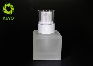 China Entire Square Frosted Glass Bottle With White Plastic Sprayer In 30ml 1oz factory